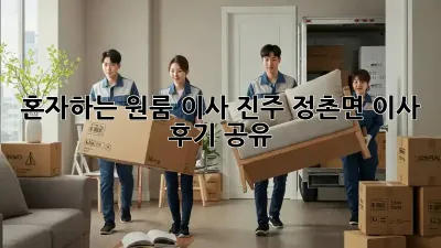 혼자하는 원룸 이사? 진주 정촌면 이사 후기 공유!